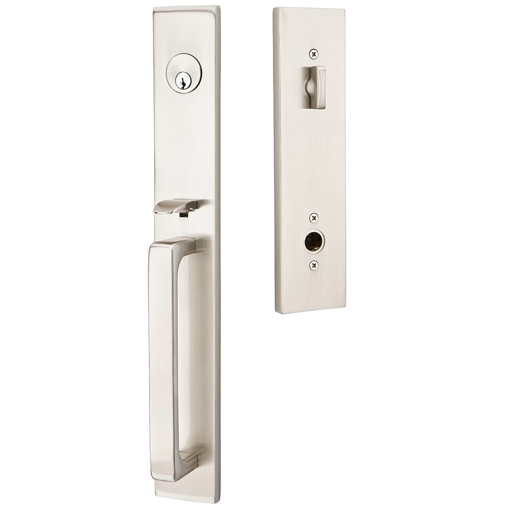 Emtek Contemporary Lausanne Entry Handleset with Single Cylinder and Lever