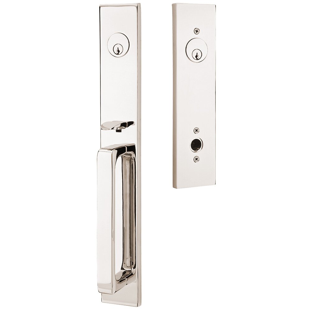 Emtek Contemporary Lausanne Entry Handleset with Double Cylinder and Lever