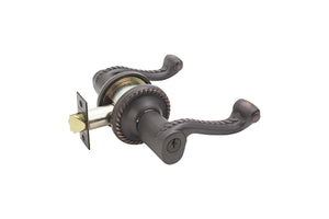 Emtek American Designer Rope Keyed Entry Door Lever with Rope Rosette