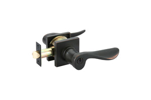 Emtek Contemporary Luzern Keyed Entry Door Lever with Square Rosette